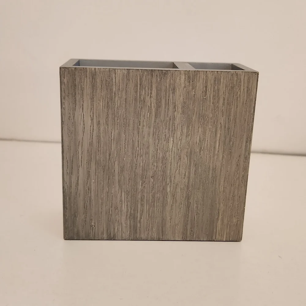Threshold Grey Wood Tone Toothbrush Holder